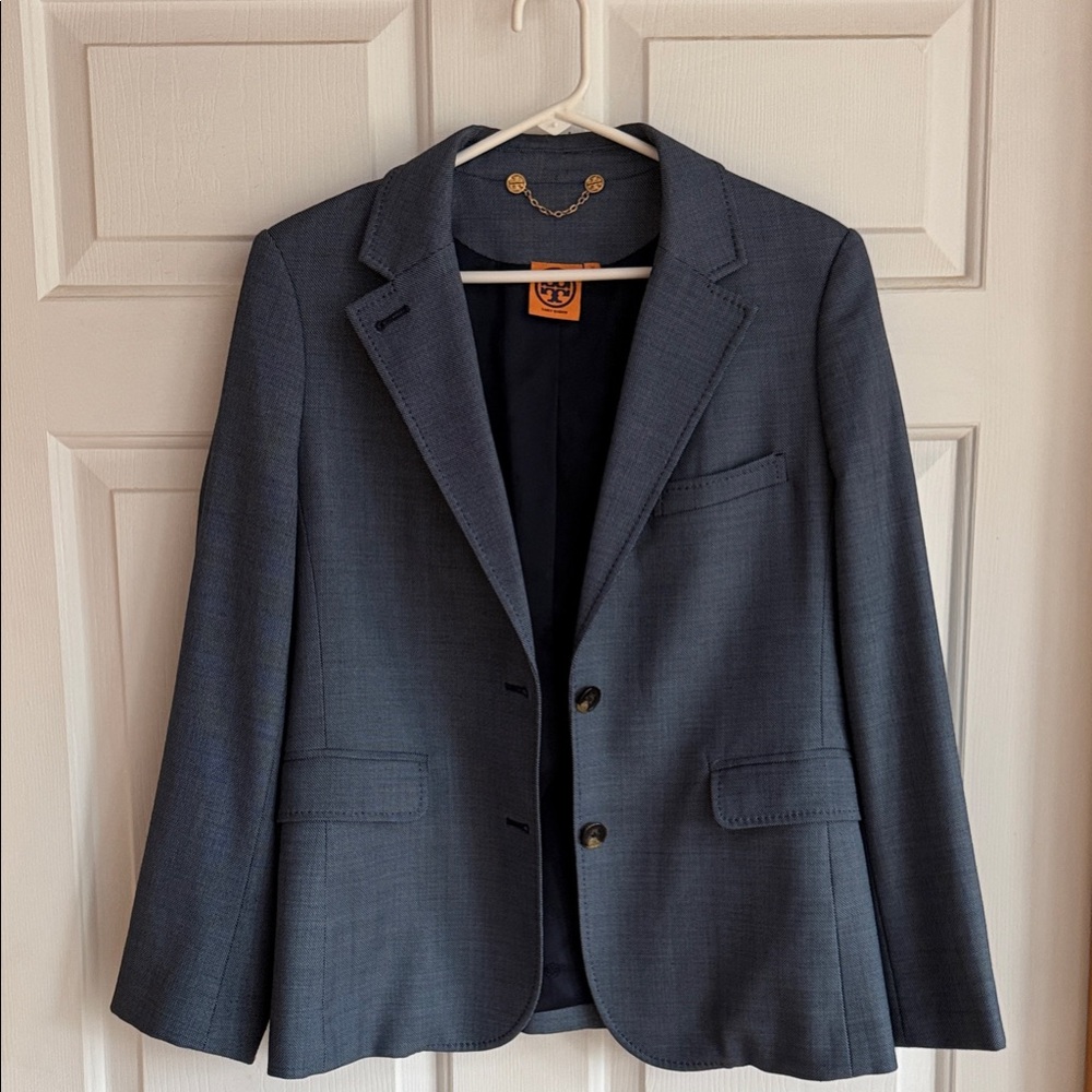 Tory Burch Dark Navy Wool-Blend Blazer